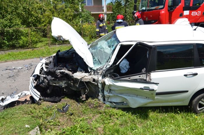 Wypadek drogowy w Trześniowie