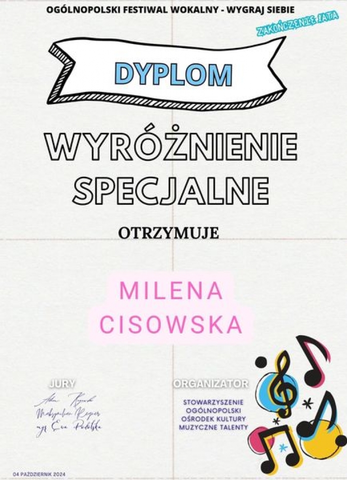 Milena Cisowska - wyróżnienie specjalne