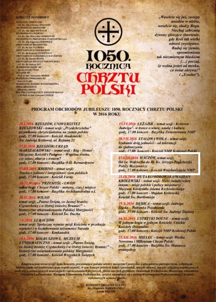 1050 rocznica Chrztu Polski - sesja popularno-naukowa