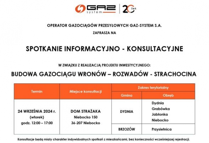 Gazociąg - konsultacje