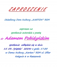 Adam Pobidyński - zaproszenie