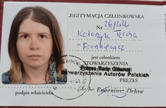 Katarzyna Tercha-Frankiewicz przyjęta do Stowarzyszenia Autorów Polskich