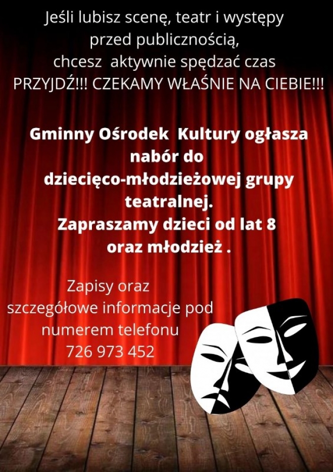 GOK Domaradz. Powstaje dziecięco-młodzieżowa grupa teatralna