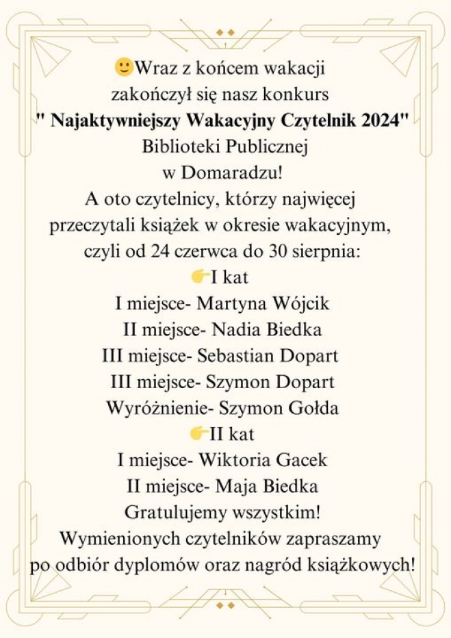 Nagrody konkursie