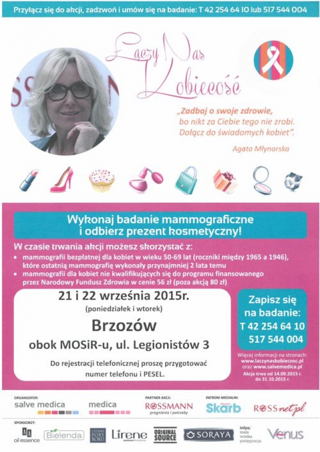 Wykonaj badania mammograficzne